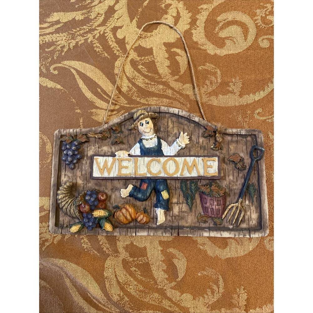 Welcome Sign, Fall, Thanksgiving Decor Resin